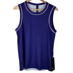 Lululemon Double Layered Mesh Reversible Tank Purple/White Men's Small NWOT